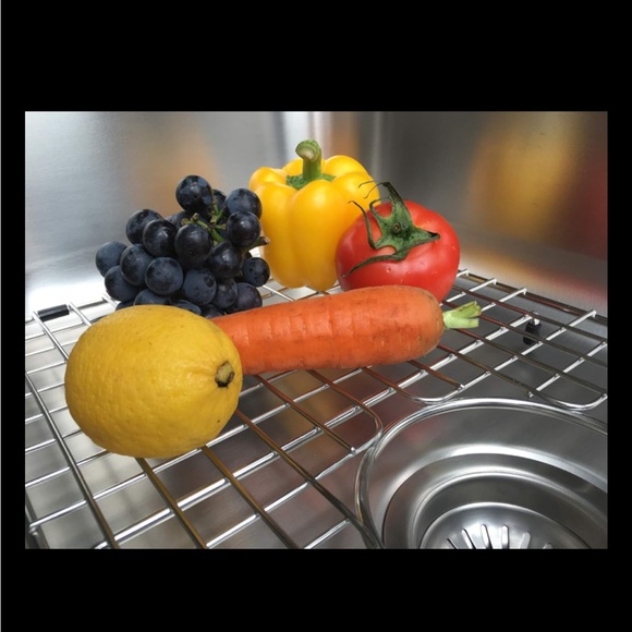 Serene Valley Sink Bottom Grid 27-9/16" x 14-9/16" Rear Drain with Corner Radius - Picture 2 of 10